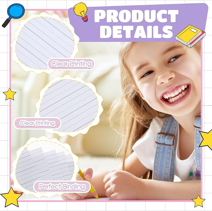 Henoyso 10 Pcs 100/50 Sheets Primary Composition Notebook K-2 Bulk Spiral Primary Journal Drawing Handwriting Practice for Kids Kindergarten 1st 2nd Back to School Supplies (Macaron Color,100 Sheets)-DeskLoop Office