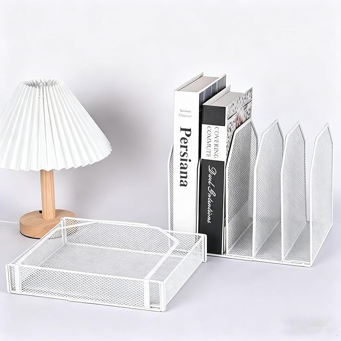 5-Section Mesh Desktop File Sorter Organizer, Adjustable File Organizer - Image 8