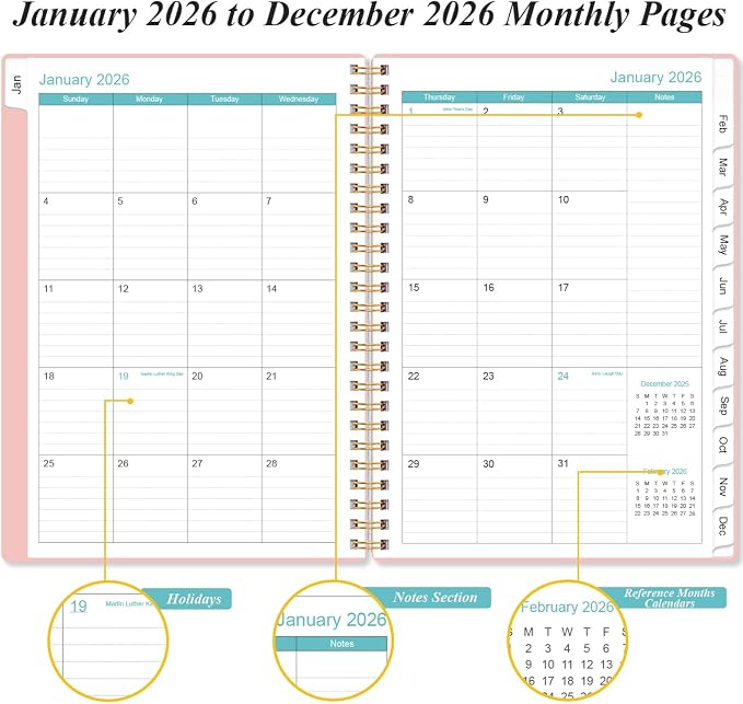 2026 Planner - Planner 2026 from January 2026 - December 2026, Weekly & Monthly - Image 4