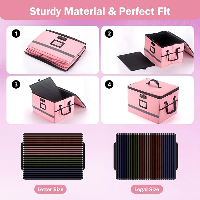 EXLIFBAG File Organizer, Fireproof File Box - Image 4
