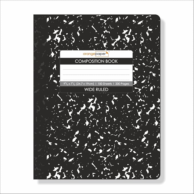 Composition Book – 100 Sheets, Wide Ruled, 9.75 x 7.5 inch – Durable Flex Cover - Image 2