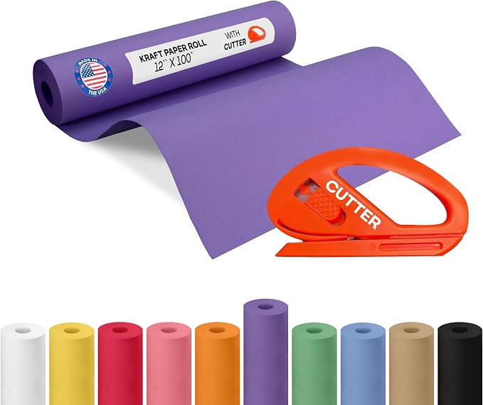 Purple Kraft Paper Roll 12" x 1200" by IDLPackaging