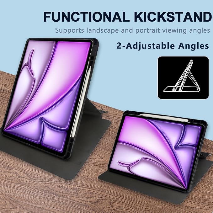 3 Ring Portfolio with iPad Holder, Business Padfolio with Clipboard & Rotating - Image 3