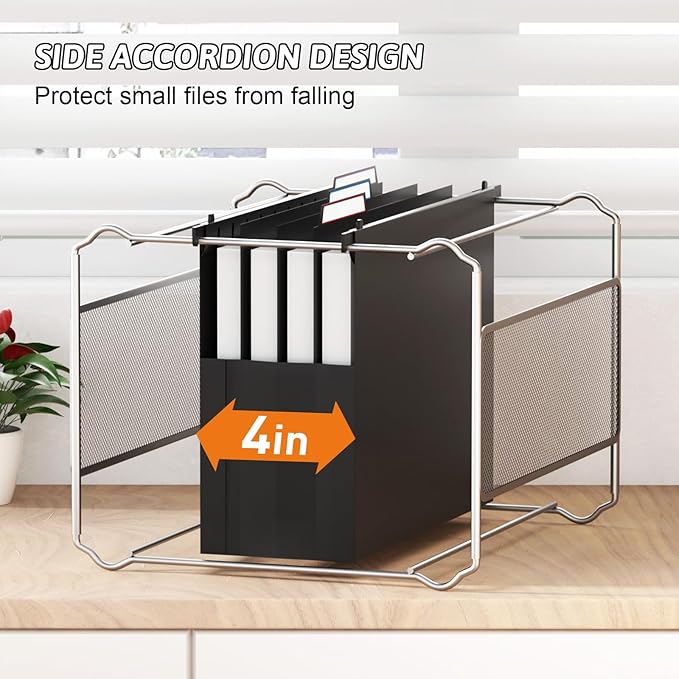 Plastic Extra Capacity Hanging File Folders, 6 Pack Heavy Duty 4" Expanding - Image 2