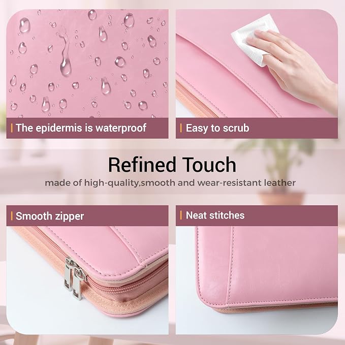 Faux Leather Zippered Padfolio - Image 6