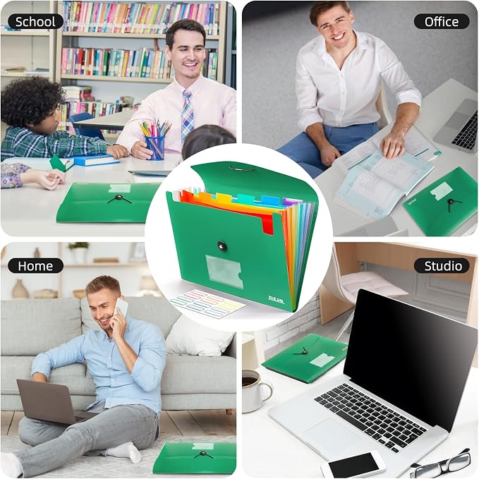 Accordian File Organizer 7 Pocket Expanding File Folder - Image 7