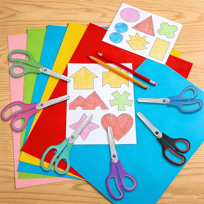 24 Packs 5.5" Kids Small Scissors Set, Blunt Tip Craft Paper Scissors Bulk - Image 8