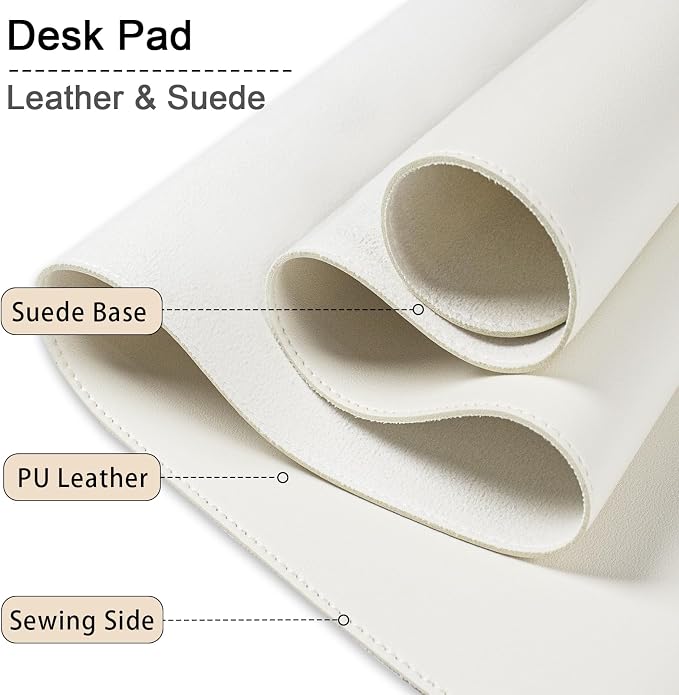 Large Desk Mat 35.4" x 17", PU Leather Desk Pad Protector, Non-Slip Large Mouse - Image 3