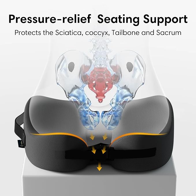 Large Memory Foam Seat Cushion for Office Chair, Truck & Wheelchair - Image 4