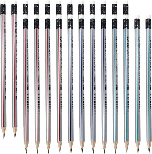 M&G Signal Series 24 Pack 2B Triangular Wood-Cased Pencils, Pre-Sharpened by MG