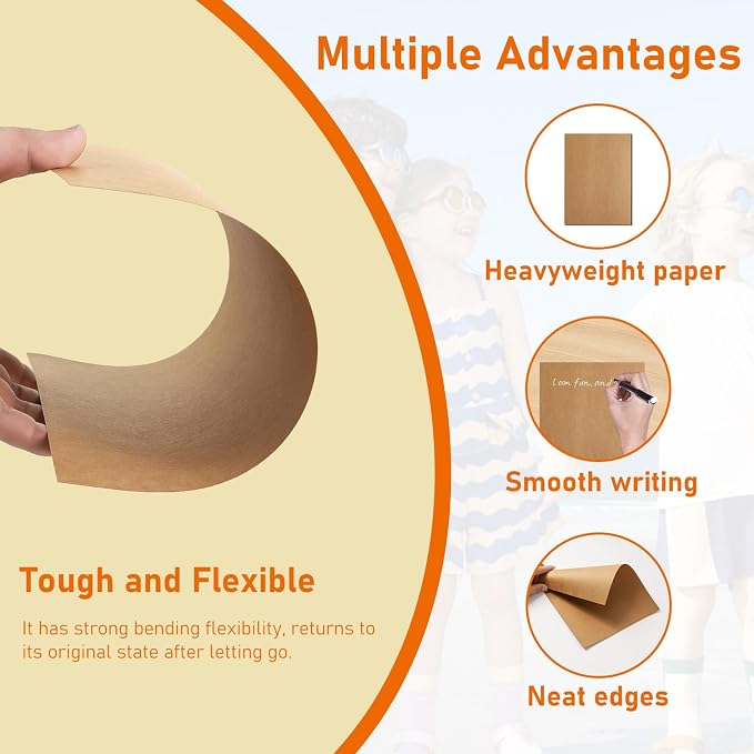 Guakicae 60 Sheets Brown Cardstock 5 x 7 Kraft Paper, 300gsm/110lb Heavyweight - Image 3