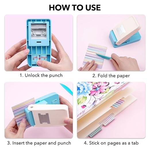 Tab Punch DIY Index Tabs Puncher Tag Punch Loose Leaf Separator Label Punch - Image 3