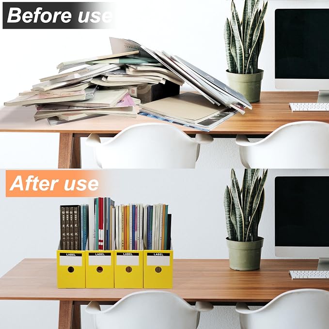 Limitliho Yellow Cardboard Magazine Holder, Magazine File Holder - Image 6