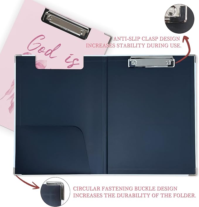 Coquette Pink Bow Christian Clipboard Folio - Image 4