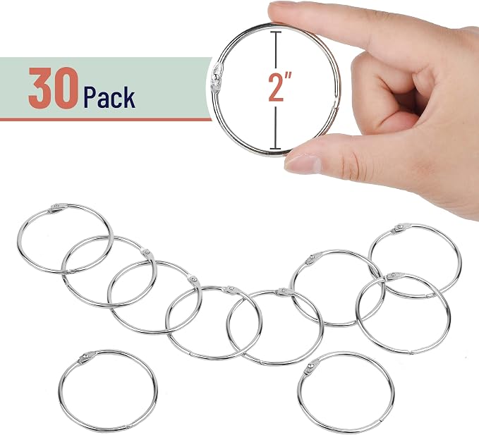Mr. Pen- Loose Leaf Binder Ring, 2 Inch, 30 Pack | Metal Loose Leaf Binder Book - Image 2