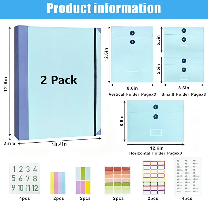 2 Sets Important Document Organizer, Folders - Image 2
