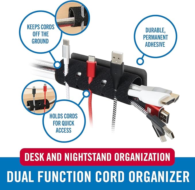 VELCRO Brand Complete Desk Cable Management Kit | 8in Mountable Cable Sleeve - Image 6