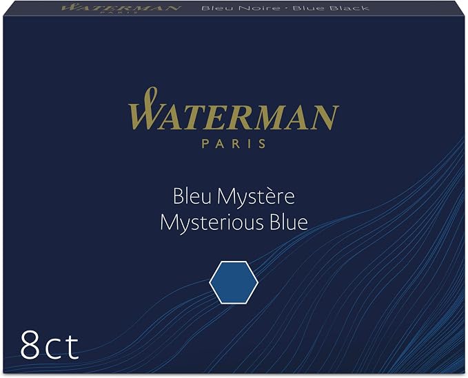 Waterman Fountain Pen Ink Cartridges, Mysterious Blue, Long Standard - Image 7