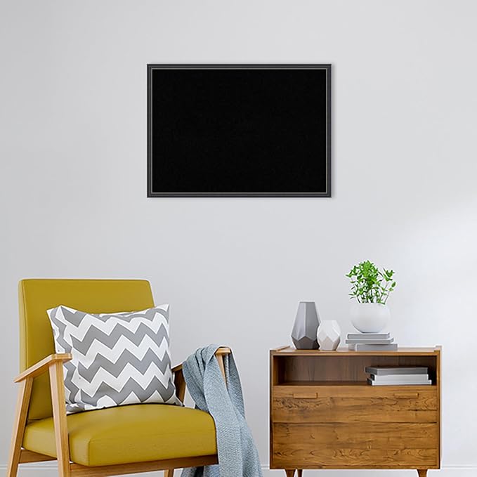 Amanti Art Black Cork Board for Wall, 21x29 Vision Board with Black Wood Frame, Medium Corkboard Office Decor for Home Organization, Traditional Corkboard Pinboard to Display Items for Home-DeskLoop Office