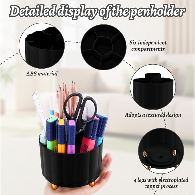 Pencil Holder for Desk 360 Rotating, Pen Holder for Desk or Classroom, Pencil - Image 5