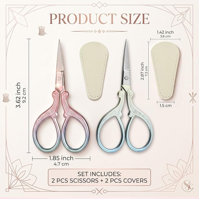 2 Pack Small Embroidery Scissors - Image 2