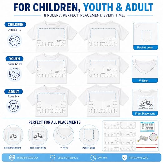 Tshirt-Ruler Guide Alignment Tool to Center Designs, T-Shirt Ruler Guide - Image 3