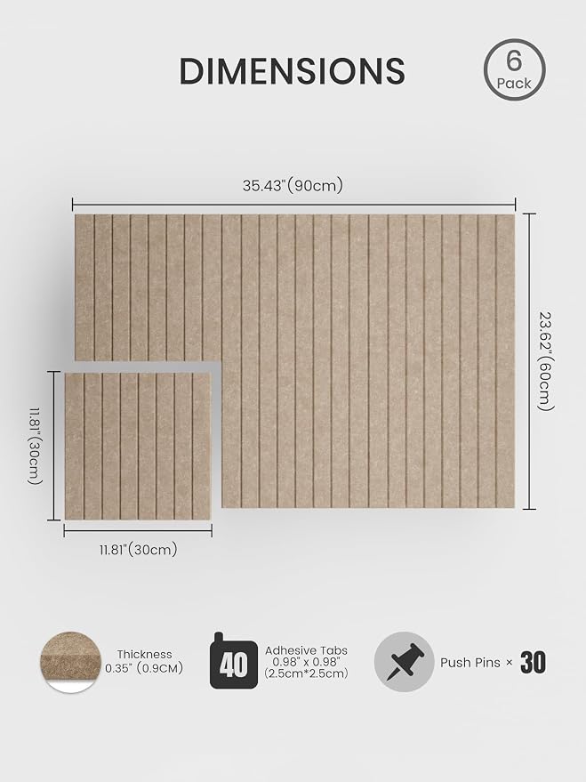 Bumusty Large Cork Board Alternative-36 x 24" Felt Bulletin Board Tiles - Image 2