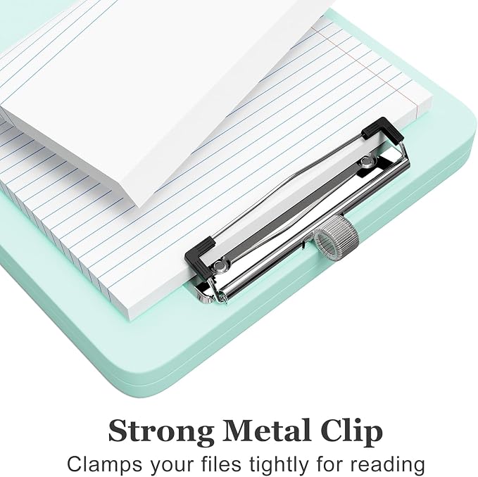 Piasoenc Small Clipboard with Storage, Clip Board with Pen Holder, School & - Image 4