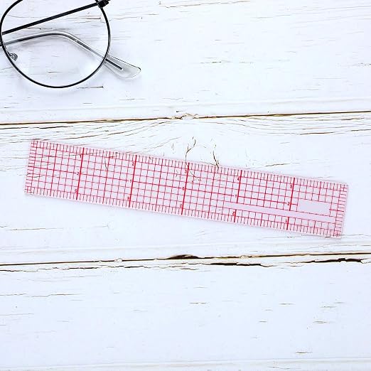Pelopy 4 Pieces Clear Plastic Ruler Grid Transparent Ruler Plastic Straight - Image 4