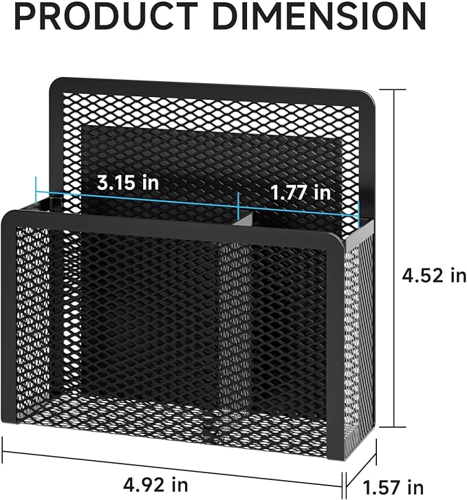 Marbrasse Magnetic Dry Erase Marker Holder, Mesh Pen Holder - Image 4
