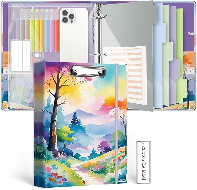 3 Ring 1 Inch Binder Organizer, BVSSX Three Ring Binders by BVSSX