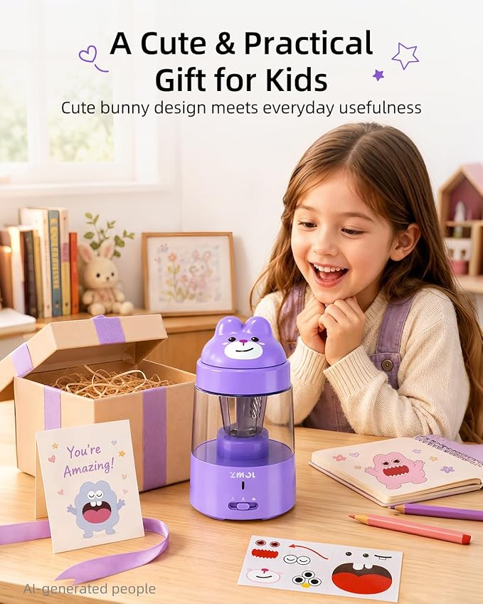 ZMOL Colored Pencil Sharpener for Kids Gift, Rechargeable Electric Pencil - Image 9