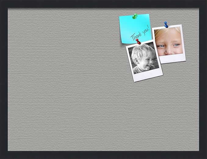 PinPix 24x18 Inch Cork Bulletin Board. This Decorative Framed Pin Board Comes with Dark Stone Design and a Satin Black Frame. Ideal for Home Office Decor or Message Board (PinPix-1808)-DeskLoop Office