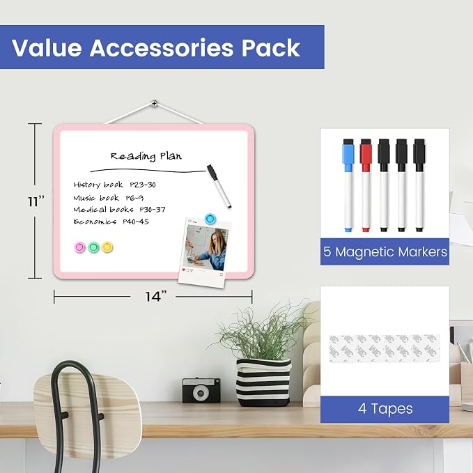 Small Wall White Board, Hanging Whiteboard - Image 2