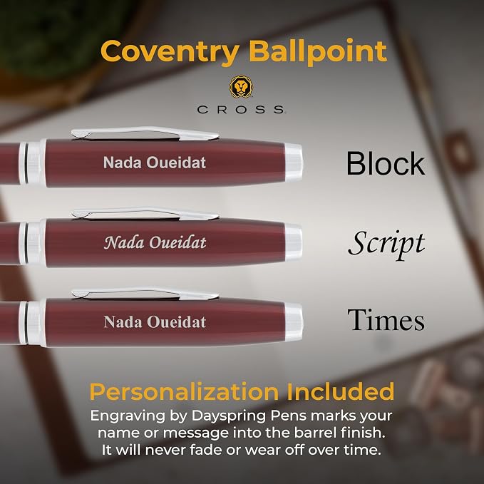 Cross Coventry Engraved Ballpoint Pen, Twist Action, Personalized Gift - Image 4