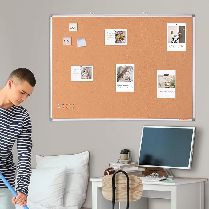VEVOR 48"x36" Large Cork Board – Wall-Mounted Bulletin Board - Image 9