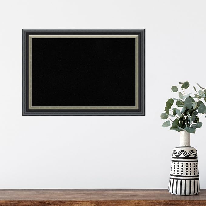 Amanti Art Black Cork Board for Wall, 15x21 Vision Board with Black Wood Frame, Small Corkboard Office Decor for Home Organization, Modern Corkboard Pinboard to Display Items for Home Organization in-DeskLoop Office