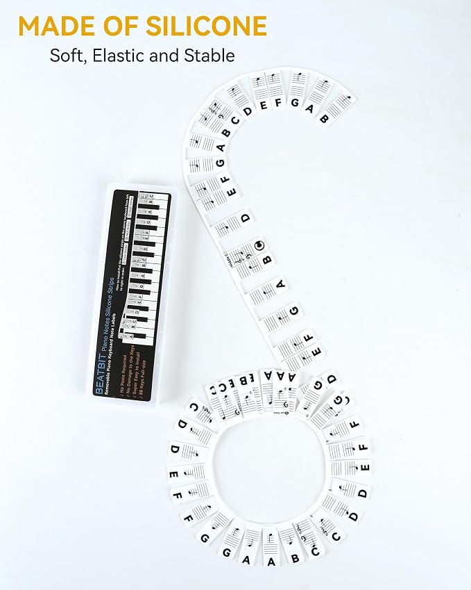 BEATBIT Piano Notes Guide for Beginner, Removable Piano Keyboard Note Labels - Image 4