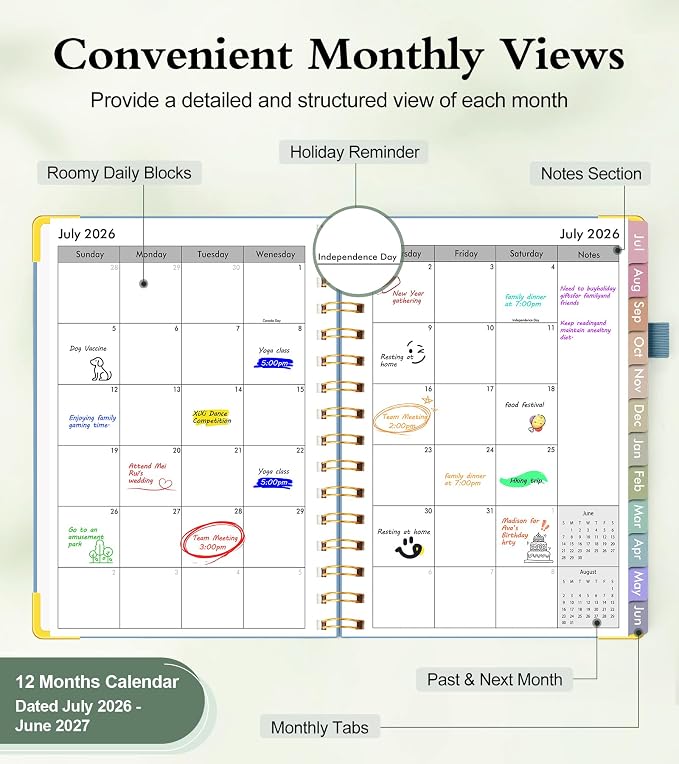 Academic Planner 2026-2027, Hardcover Weekly and Monthly Calendar Planner from - Image 2