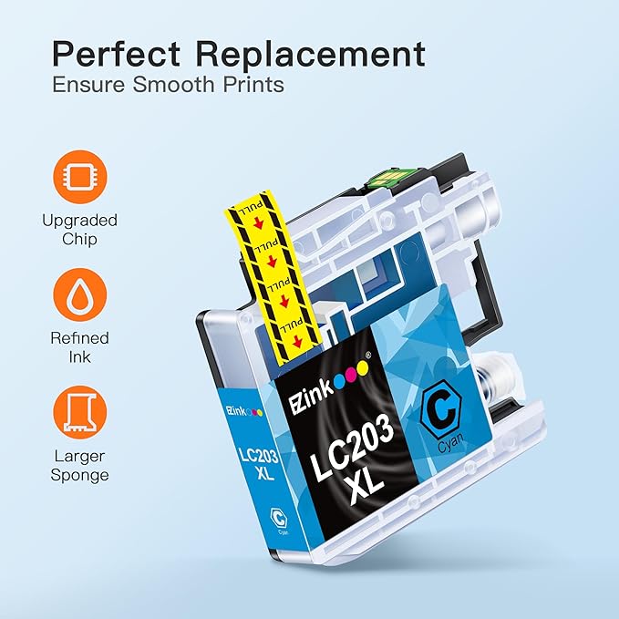 E-Z Ink LC203XL Compatible Ink Cartridges Replacement for Brother LC203 XL LC201 to use with MFC-J480DW MFC-J880DW MFC-J4420DW MFC-J680DW MFC-J885DW (Black, Cyan, Magenta, Yellow, 5 Pack)-DeskLoop Office