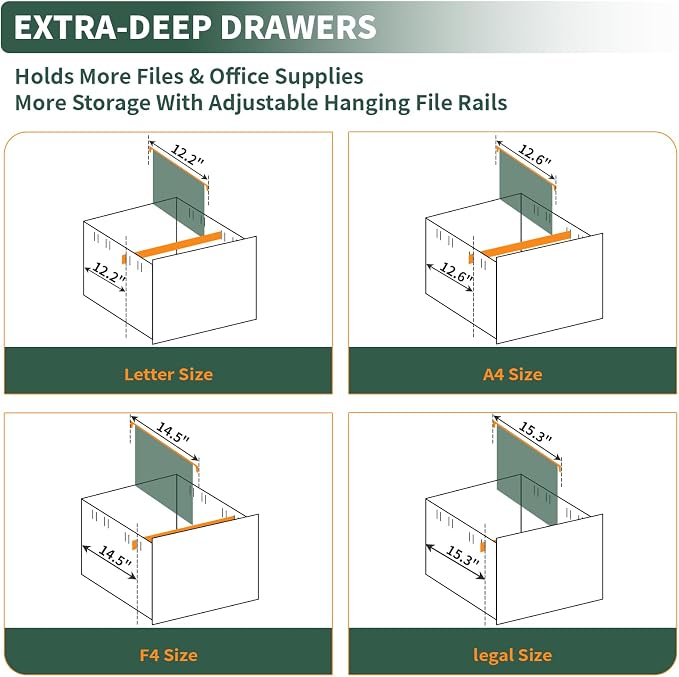 TEEALUBAN 2 Drawer File Cabinet - Image 7