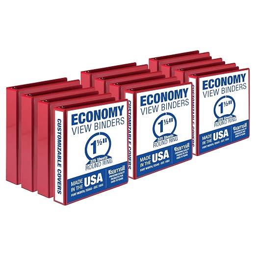 Samsill 1.5 Inch 3 Ring Binders, Made in USA, Economy Round Ring, 325 Sheet by Samsill