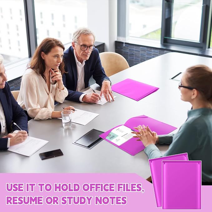 Henoyso 36 Pack Fluorescent Purple Plastic Folders - Image 6