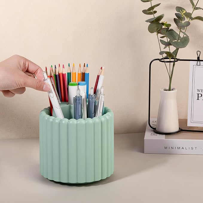 Anyoifax 360° Rotating Pen Holder 7 Slots Desk Organizer Removable Pencil Cup - Image 5