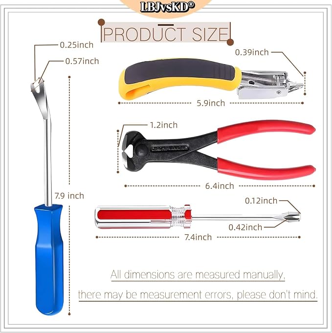 Upholstery Carpet Staple Remover and Nail Puller Remover Tool Set - Image 8
