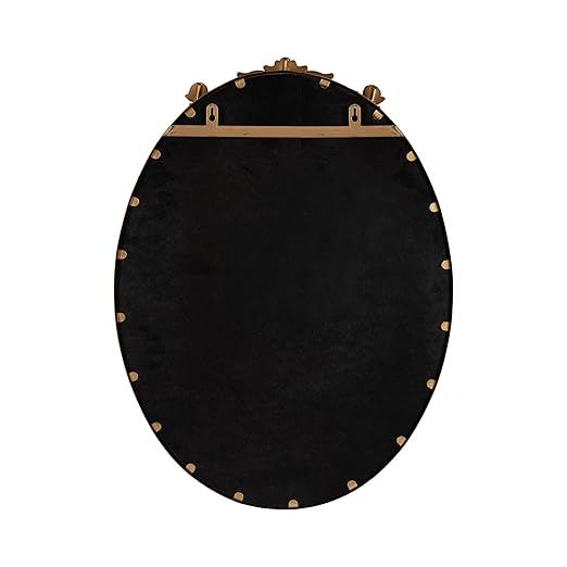 Kate and Laurel Arendahl Decorative Oval Pinboard, 18 x 24, Gold, Framed Round Ornate Vintage Cork Board for Use as Motivational Vision Board or Wall Organizer-DeskLoop Office