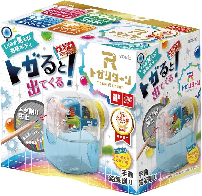 Sonic EK-4297-T Pencil Sharpener, Togar-Return Manual, Transparent - Image 7