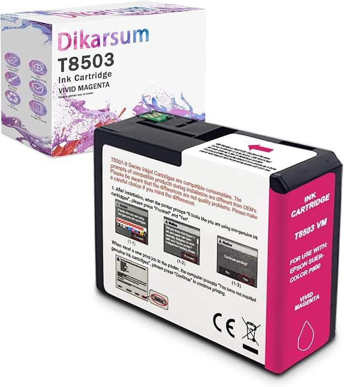 T850 Ink Cartridge Remanufactured T8503 T850300 Ink Cartridge Replacement for Surecolor P800 Printer(Vivd Magenta)-DeskLoop Office