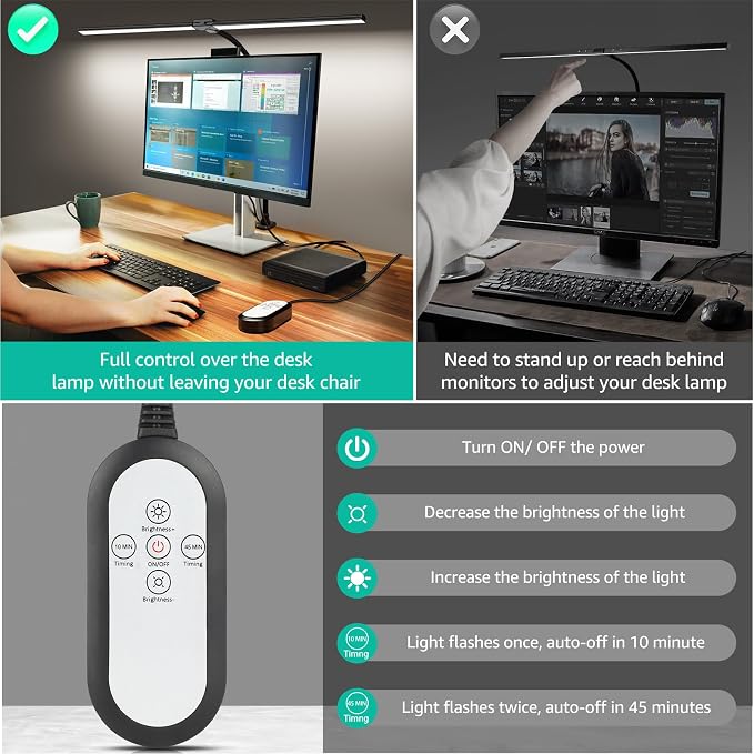 ShineTech LED Desk Lamp for Home Office, 4000K Neutral White Double Head - Image 7