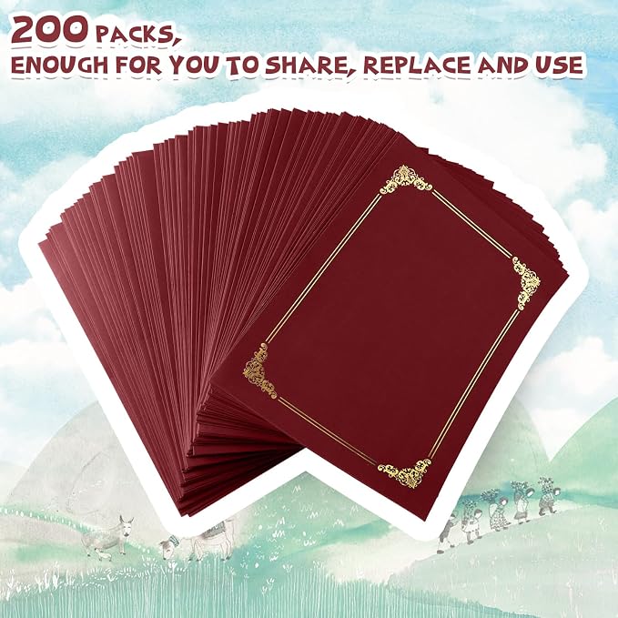 Fainne 200 Pcs 8.5 x 11 Certificate Holders Diploma Holders Document Covers - Image 4